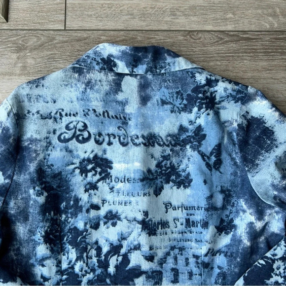 New Direction Sequins Tie  Dye Floral Pattern Blazer - Picture 13 of 14